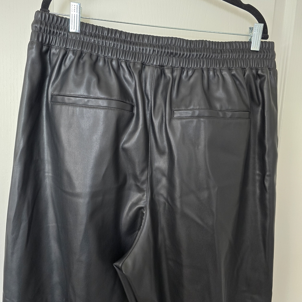 a new day Black Faux Leather Joggers